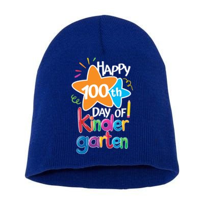 Happy 100th Day Of Kindergarten For Teacher And Student Gift Short Acrylic Beanie