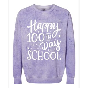 Happy 100th Day Of School For 100 Days Student And Teacher Colorblast Crewneck Sweatshirt