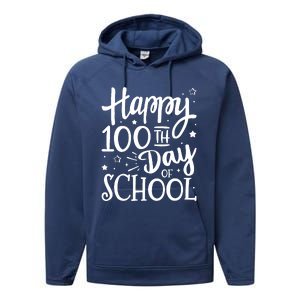 Happy 100th Day Of School For 100 Days Student And Teacher Performance Fleece Hoodie