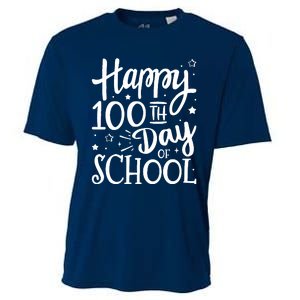 Happy 100th Day Of School For 100 Days Student And Teacher Cooling Performance Crew T-Shirt