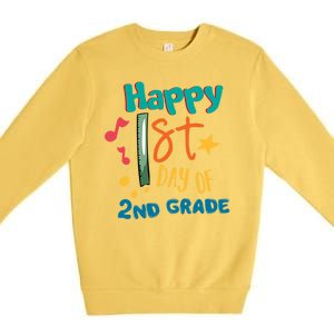 Happy 1st Day Of 2nd Grade Back To School Premium Crewneck Sweatshirt