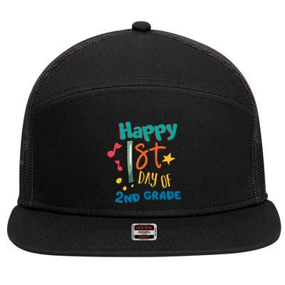Happy 1st Day Of 2nd Grade Back To School 7 Panel Mesh Trucker Snapback Hat