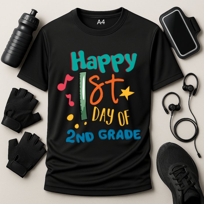 Happy 1st Day Of 2nd Grade Back To School Cooling Performance Crew T-Shirt