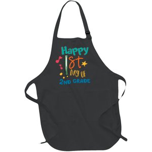 Happy 1st Day Of 2nd Grade Back To School Full-Length Apron With Pockets