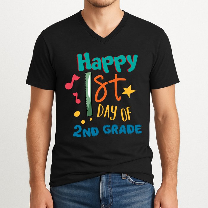 Happy 1st Day Of 2nd Grade Back To School V-Neck T-Shirt
