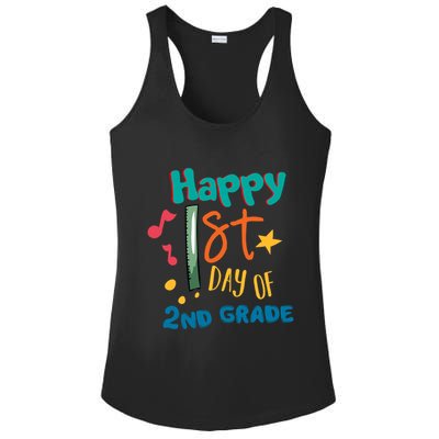 Happy 1st Day Of 2nd Grade Back To School Ladies PosiCharge Competitor Racerback Tank
