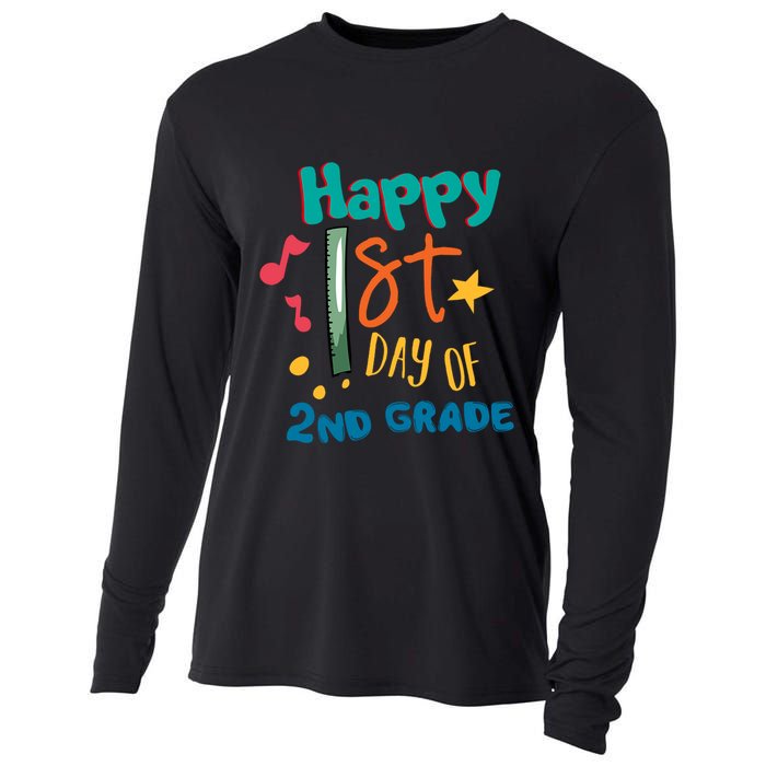 Happy 1st Day Of 2nd Grade Back To School Cooling Performance Long Sleeve Crew
