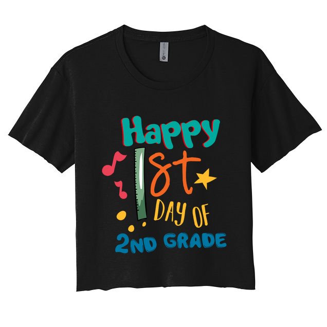 Happy 1st Day Of 2nd Grade Back To School Crop Top