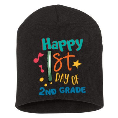 Happy 1st Day Of 2nd Grade Back To School Short Acrylic Beanie