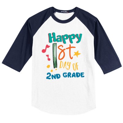 Happy 1st Day Of 2nd Grade Back To School Baseball Sleeve Shirt