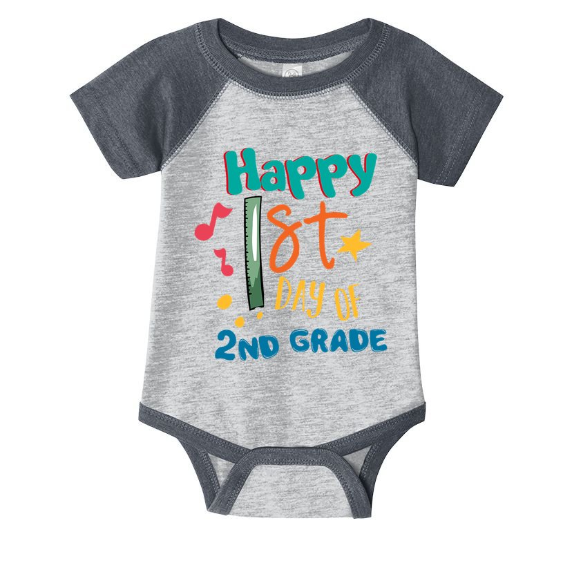 Happy 1st Day Of 2nd Grade Back To School Infant Baby Jersey Bodysuit