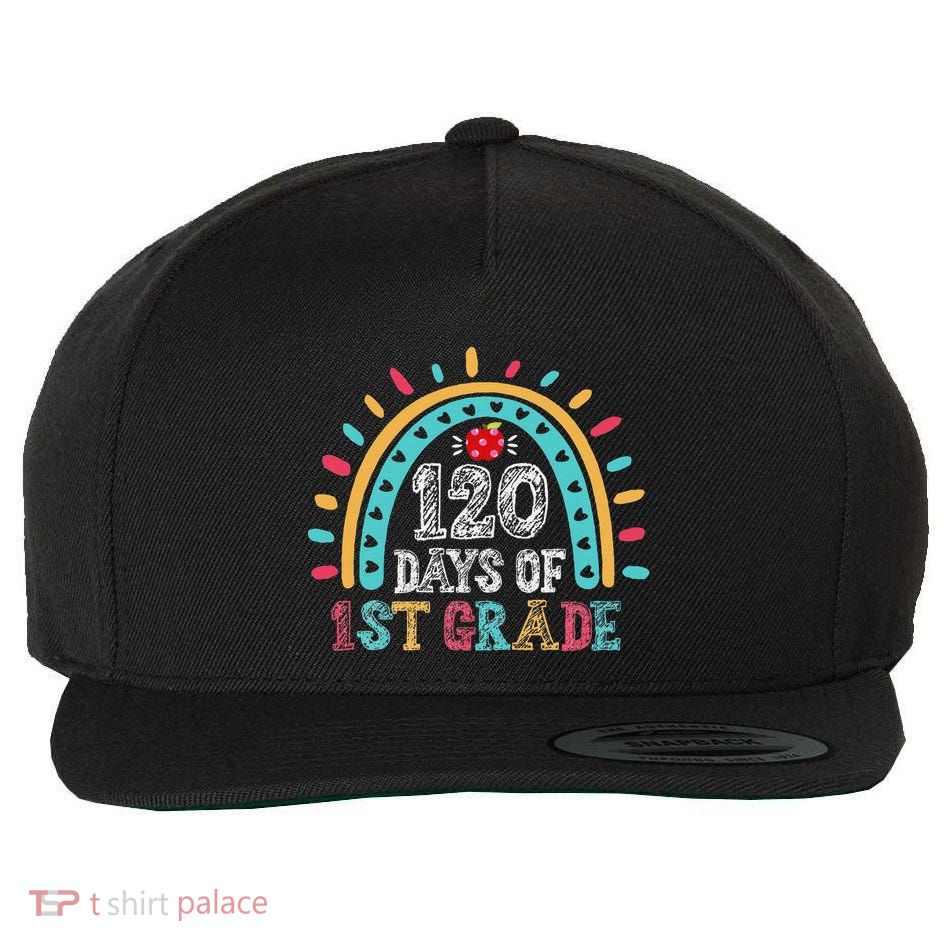 Happy 120th Day of School Rainbow Teacher 120 Day of School Wool Snapback Cap