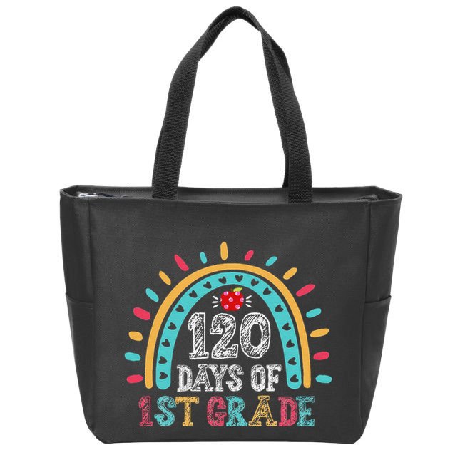 Happy 120th Day of School Rainbow Teacher 120 Day of School Zip Tote Bag