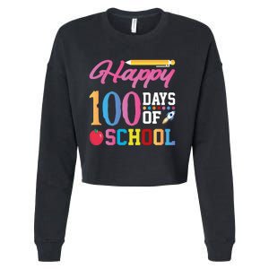 Happy 100 Days Of School Cropped Pullover Crew