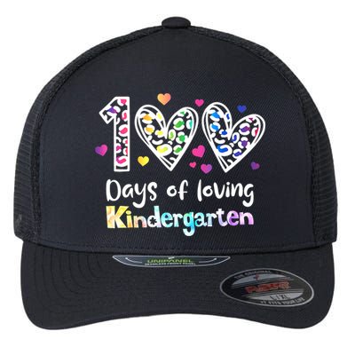 Happy 100th Day Of Kindergarten Teachers 100 Days Flexfit Unipanel Trucker Cap