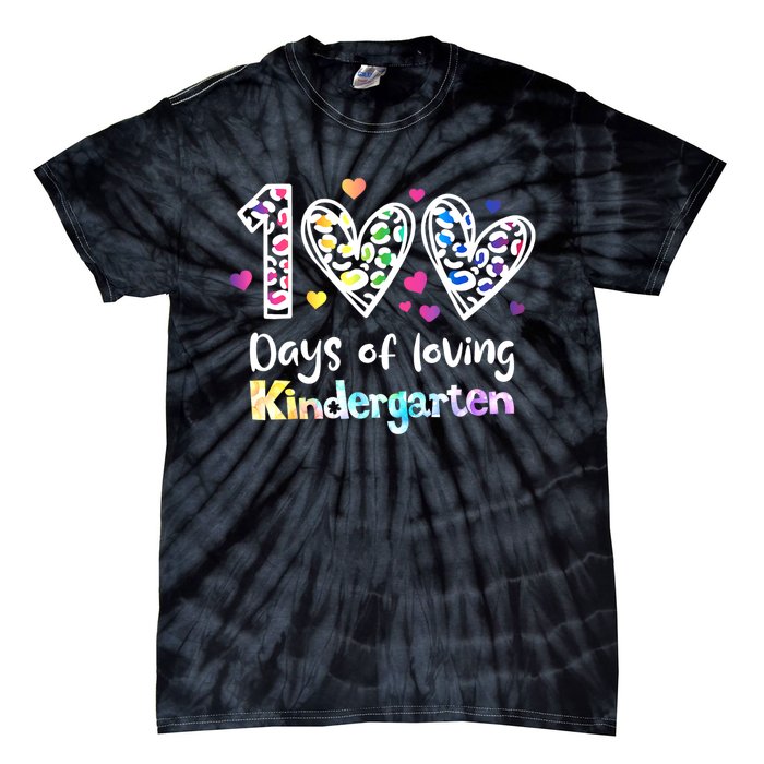 Happy 100th Day Of Kindergarten Teachers 100 Days Tie-Dye T-Shirt