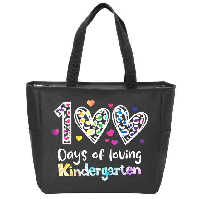 Happy 100th Day Of Kindergarten Teachers 100 Days Zip Tote Bag