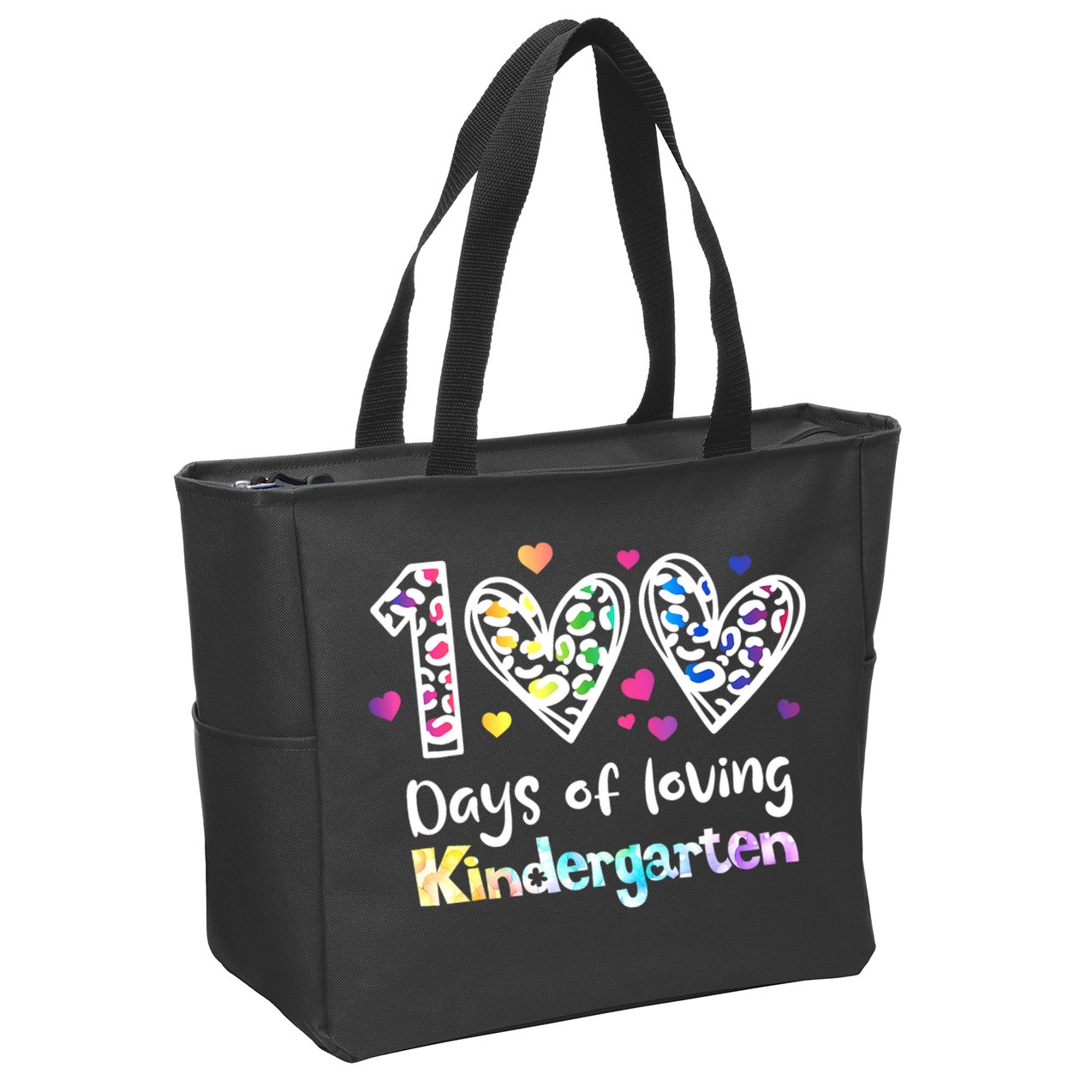 Happy 100th Day Of Kindergarten Teachers 100 Days Zip Tote Bag