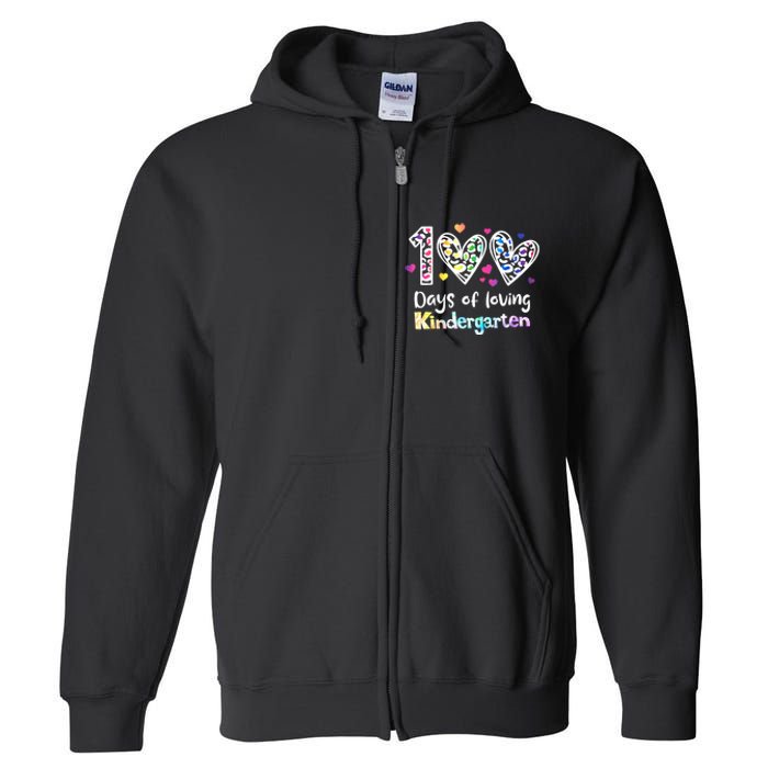 Happy 100th Day Of Kindergarten Teachers 100 Days Full Zip Hoodie