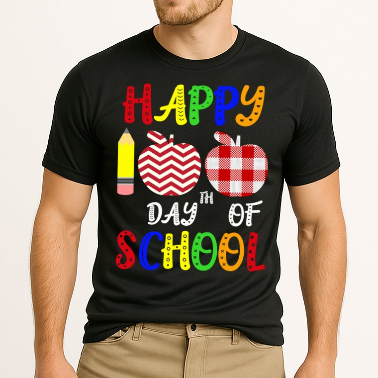 Happy 100th Day Of School Cooling Performance Crew T-Shirt
