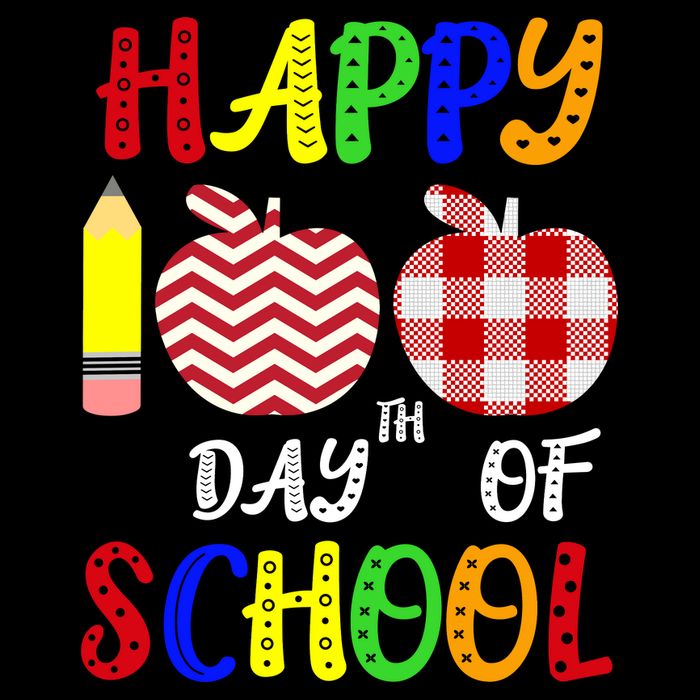 Happy 100th Day Of School Drawstring Bag