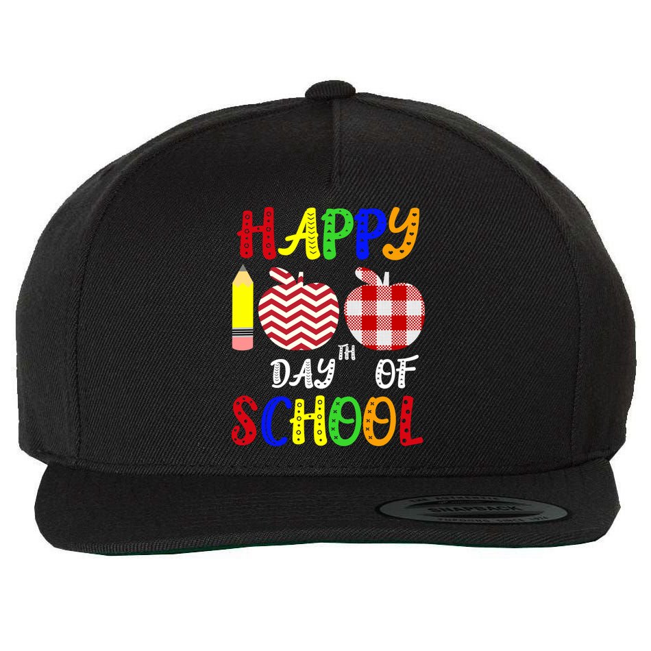 Happy 100th Day Of School Wool Snapback Cap
