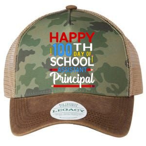 Happy 100th Day Of School Assistant Principal Gift Legacy Tie Dye Trucker Hat