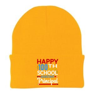 Happy 100th Day Of School Assistant Principal Gift Knit Cap Winter Beanie