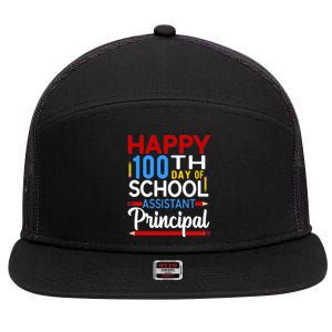 Happy 100th Day Of School Assistant Principal Gift 7 Panel Mesh Trucker Snapback Hat