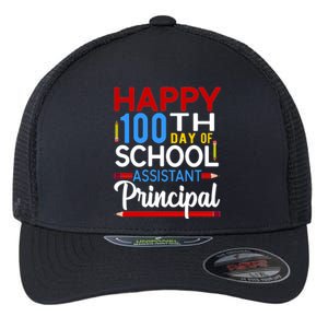 Happy 100th Day Of School Assistant Principal Gift Flexfit Unipanel Trucker Cap