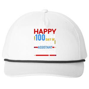 Happy 100th Day Of School Assistant Principal Gift Snapback Five-Panel Rope Hat