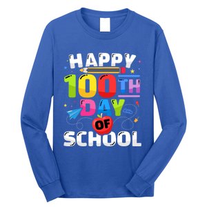 Happy 100th Day Of School For 100 Days Student Or Teacher Cute Gift Long Sleeve Shirt