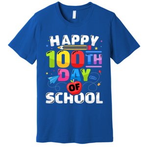 Happy 100th Day Of School For 100 Days Student Or Teacher Cute Gift Premium T-Shirt