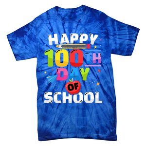 Happy 100th Day Of School For 100 Days Student Or Teacher Cute Gift Tie-Dye T-Shirt