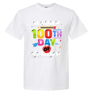 Happy 100th Day Of School For 100 Days Student Or Teacher Cute Gift Garment-Dyed Heavyweight T-Shirt