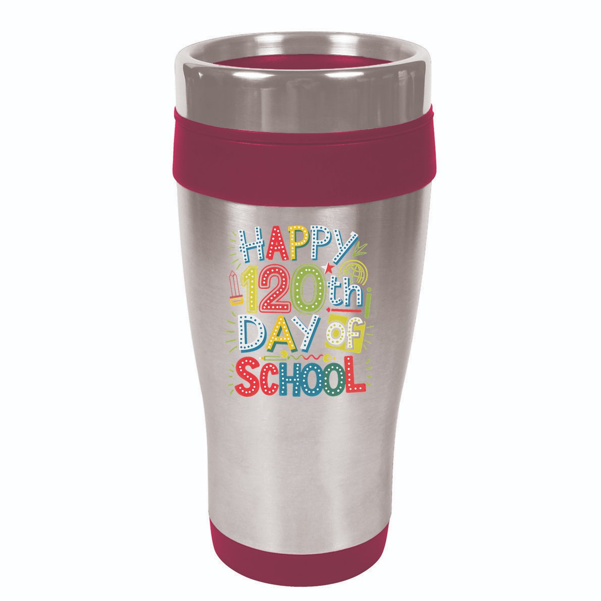 Happy 120th Day Of School 120 Days Of School Teacher Student 16oz Travel Tumbler