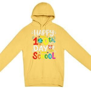 Happy 100th Day Of School 100 Days Of School Teacher Student Premium Pullover Hoodie