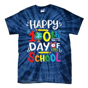 Happy 100th Day Of School 100 Days Of School Teacher Student Tie-Dye T-Shirt