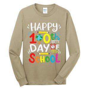 Happy 100th Day Of School 100 Days Of School Teacher Student Tall Long Sleeve T-Shirt