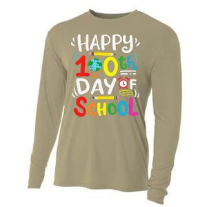 Happy 100th Day Of School 100 Days Of School Teacher Student Cooling Performance Long Sleeve Crew