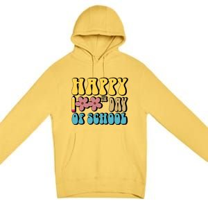 Happy 100th Day Of School Cute Retro Flower Premium Pullover Hoodie