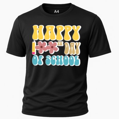 Happy 100th Day Of School Cute Retro Flower Performance Shirt