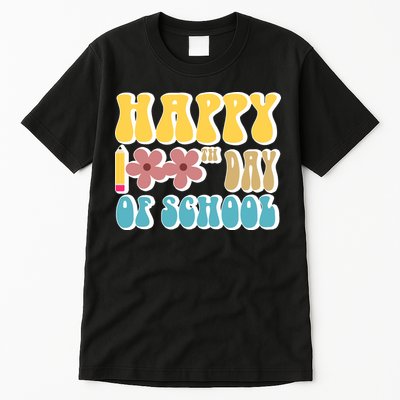 Happy 100th Day Of School Cute Retro Flower Tall T-Shirt