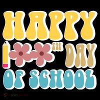 Happy 100th Day Of School Cute Retro Flower Sustainable Bucket Hat