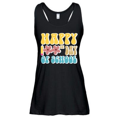 Happy 100th Day Of School Cute Retro Flower Ladies Essential Flowy Tank