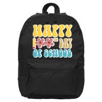 Happy 100th Day Of School Cute Retro Flower 16 in Basic Backpack
