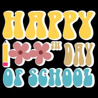 Happy 100th Day Of School Cute Retro Flower 16 in Basic Backpack