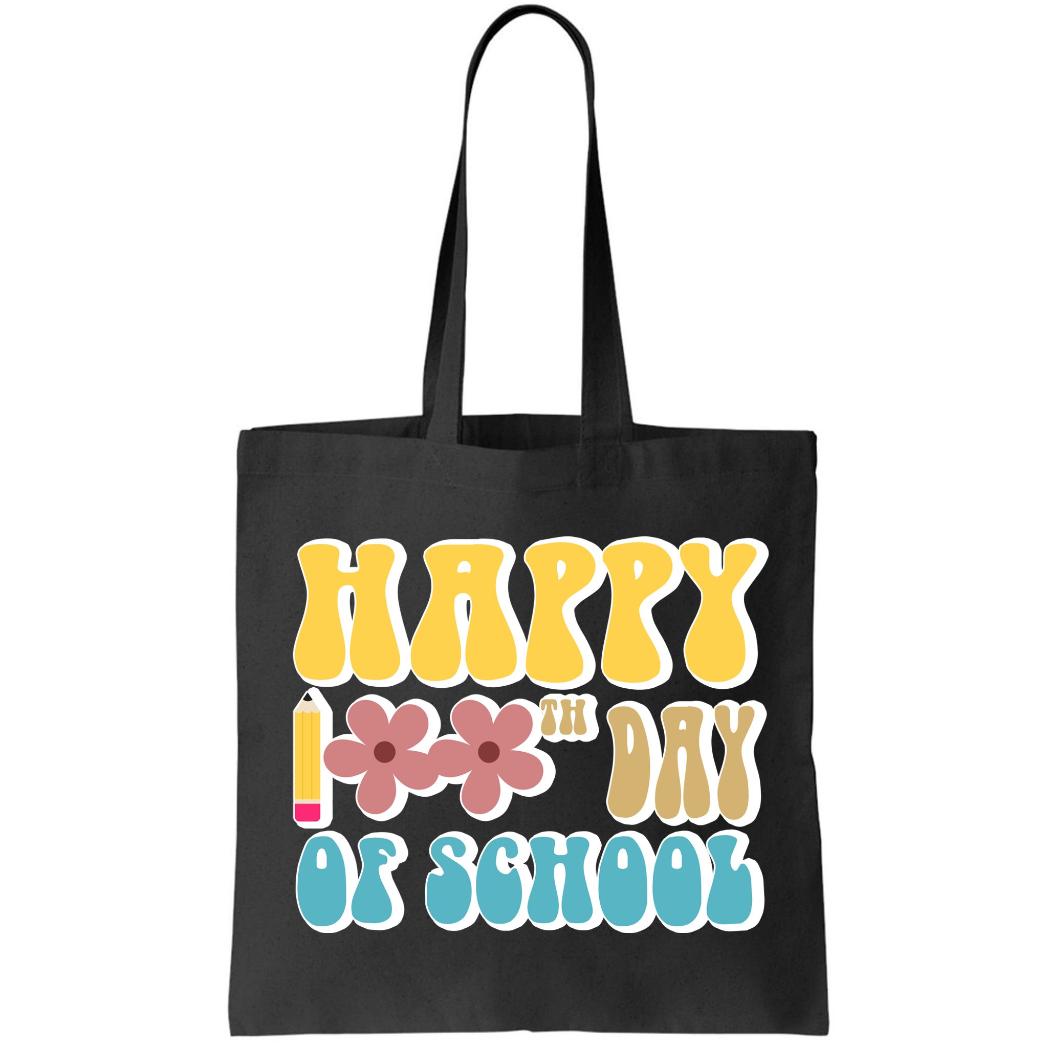 Happy 100th Day Of School Cute Retro Flower Bag