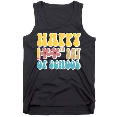 Happy 100th Day Of School Cute Retro Flower Tank Top