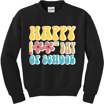 Happy 100th Day Of School Cute Retro Flower Kids Sweatshirt